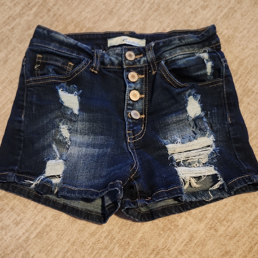 KanCan Blue Distressed Jean Shorts